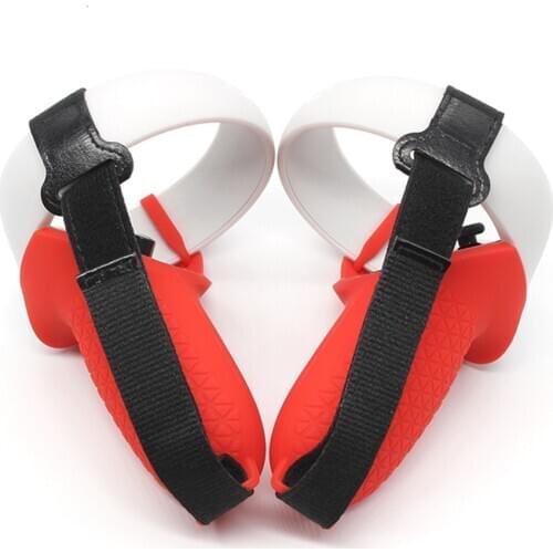 VR Controller Protective Case Silicone Handle Soft Skin Cover Non-slip Sleeve with Straps Protection for FB Oculus Quest 2 VR