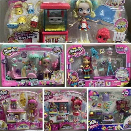 Original Shopkinss Shoppies Figures Kids Play House Toys Cartoon Cute Shopkinss World Vacation Dolls Party Toys Set Fashion Toys