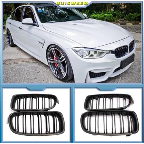 Pair Gloss Matt Carbon Black 3 Color Front Kidney Grille For BMW 3 Series F30 F31 F35 F80 2012 2013 2014 2015-2018 Racing Grills