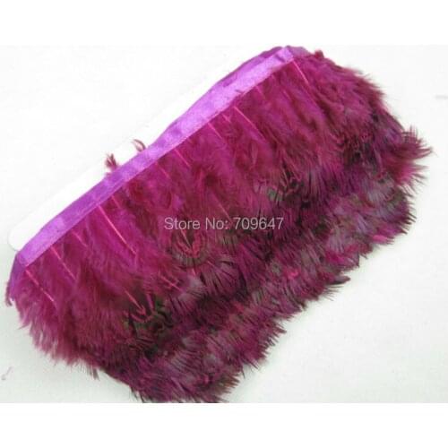 Feather Lace!10Yards/lot! 5-6cm height Rose Ringneck Pheasant Plumage Feather Fringe,Pheasant feather Trimming For Crafting