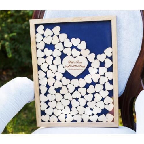 Personalize royal blue rustic Alternative Unique Wedding Guest book sign in guestbook baby shower engagement baptism drop box