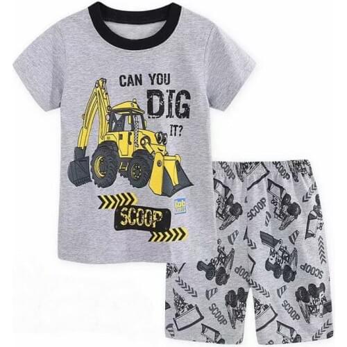 Cute Children Pajamas Clothing Set Baby Clothes Boys & Girls Cartoon Sleepwear Suit Kids Short-Sleeved+Pant 2-Piece Set