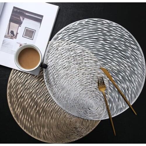 Nordic Style PVC Tableware Placemat Heat Insulation Non-slip Coaster Round Coffee Mat for Dinner Table Decor Kitchen Accessories