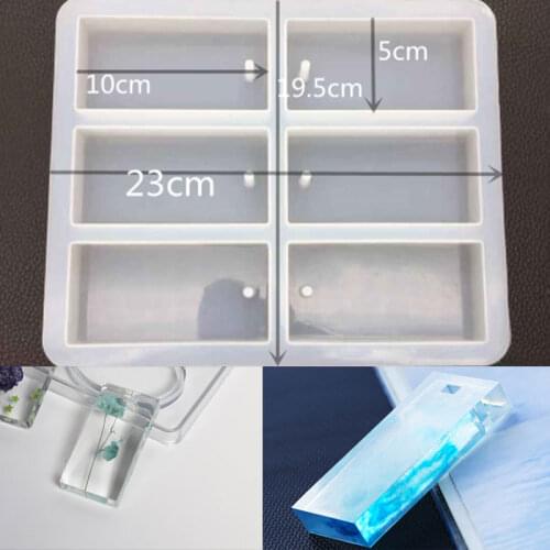 NOT AS LONG diy crystal epoxy mold rectangular parallelepiped with hole mirror wax slice soap pendant resin creative jewelry
