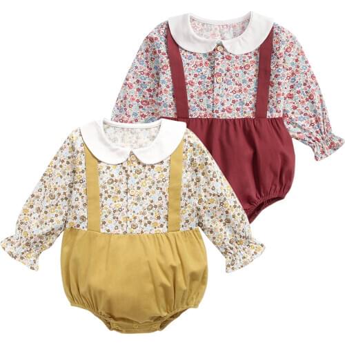 Sanlutoz Cotton Baby Bodysuits Flowers Newborn Baby Girl Bodysuit Long Sleeve Toddler Infant Clothes Fashion