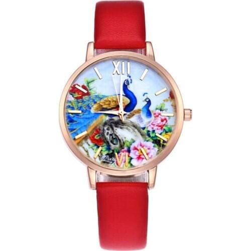 Shsby Brand Chinese Style Leather Strap WristWatch Fashion Rose Gold Ladies Quartz Watch Women Dress Watches Femme Casual Watch