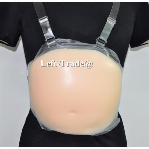 1850g one piece pregnancy month 6 fake pregnancy silicon belly with shoulder straps calcinha silicone bumbum fake pregnant belly