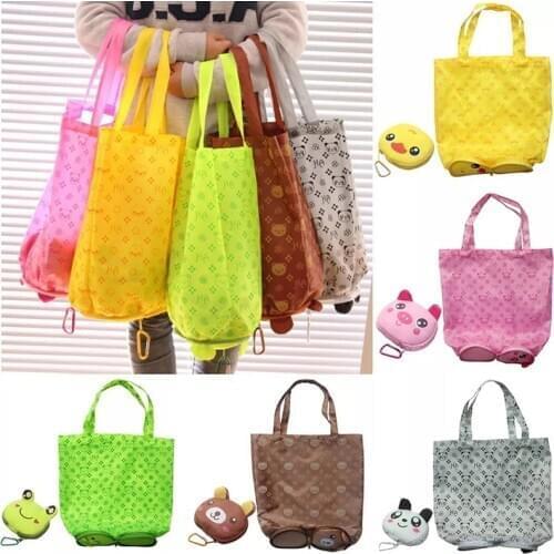 Cartoon Animal Foldable Shopping Bag For Groceries Waterproof Portable Ladies Totes Gift Bags Reusable Storage Bags Backpack Bag