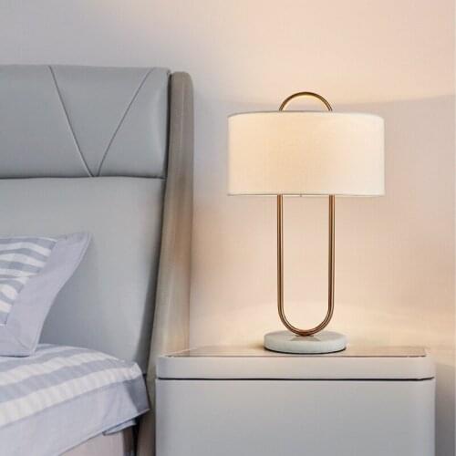 Post modern simple art table lamp Nordic designer model room living room bedroom bedside marble table lamp