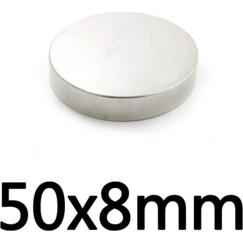 1/2/3 pcs Super Powerful Strong Magnetic Permanent Neodymium Magnets 50x8mm Big Round Magnet 50*8 mm