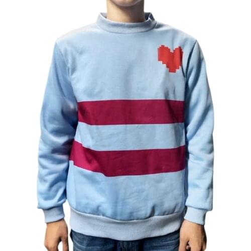 High-Q Unisex Undertale Frisk O Neck Hoodie Sweatshirts jacket Undertale Frisk Skull and Bones Hoodies Sweatshirts jacket coat