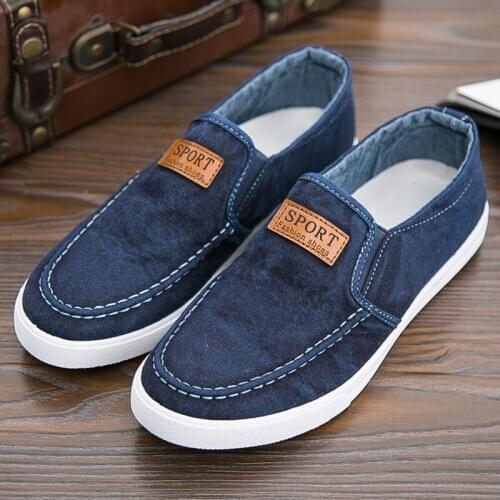 Mens shoes casual Denim Male sneaker Slip on Loafers Men Canvas Shoes Breathable Soft Flat Driving Shoes mens casual 568