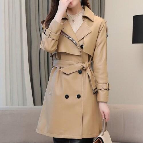 Spring Coat Females And Autumn Import Real Sheepskin Jacket Regular Length Women Clothes With Belt Slim Clothes