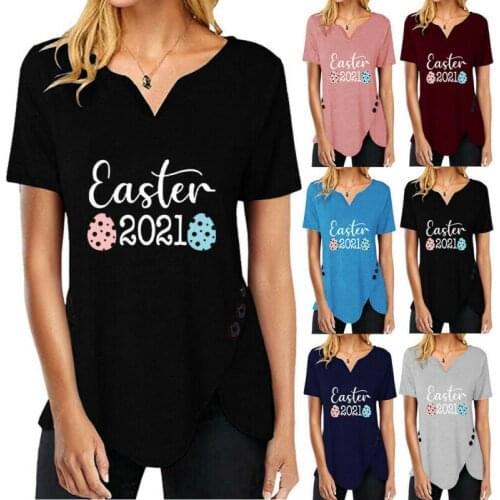 Women Summer Casual Look Thin Letter Printed Short Sleeve T-Shirt Travel Top