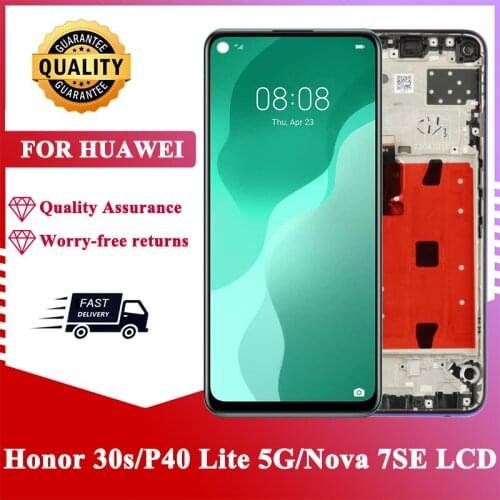 6.5'' LCD For Huawei Honor 30s CDY-AN90 P40 Lite 5G CDY-NX9A N29A LCD with Frame Screen Replacement For Huawei Nova 7 SE Display