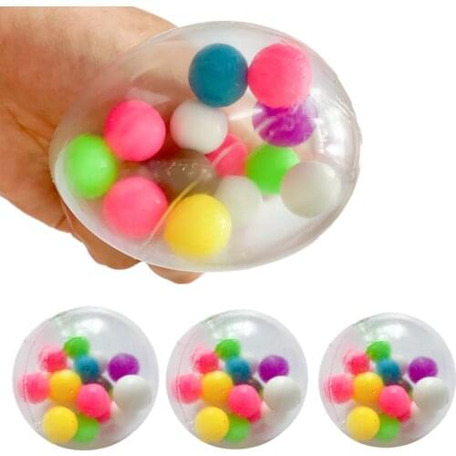 1/3pcs Clear Stress Balls Colorful Ball Autism Mood Squeeze Relief Healthy Toy Funny Gadget Vent Toy Children Christmas Gift