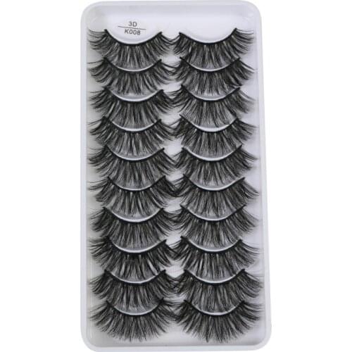 10 Pairs 3D Lashes Fluffy Dramatic False Eyelashes Soft Volume Makeup Eyelashes Natural Long Thick Reusable Eyelash