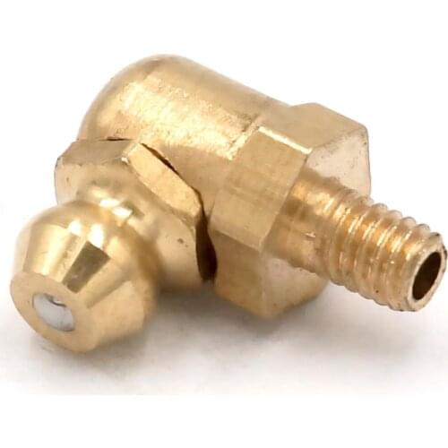 10pcs M4 Metric male 90 degrees Brass Grease Zerk Nipple Fitting For grease gun