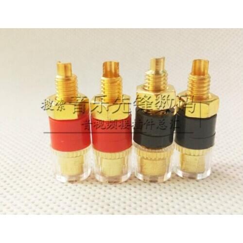 10pcs Small crystal transparent binding post Crystal audio amplifier binding post Gold-plated small transparent binding post