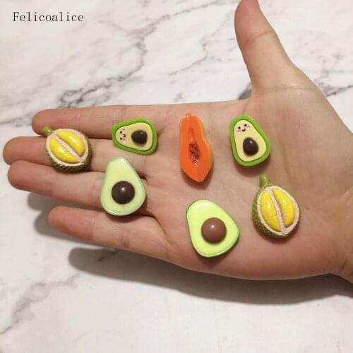 100pcs Kawaii Resin Cute Cartoon Avocado Flatback Cabochons For Hair Bow Centers DIY Scrapbooking Decor