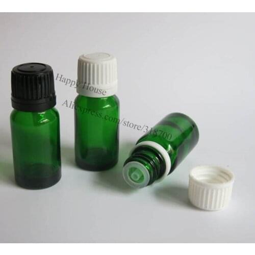 360 x 10ml Empty Glass Essential Oil Bottle With Tamper Evident Cap,10cc Green Glass Essential Oil Container