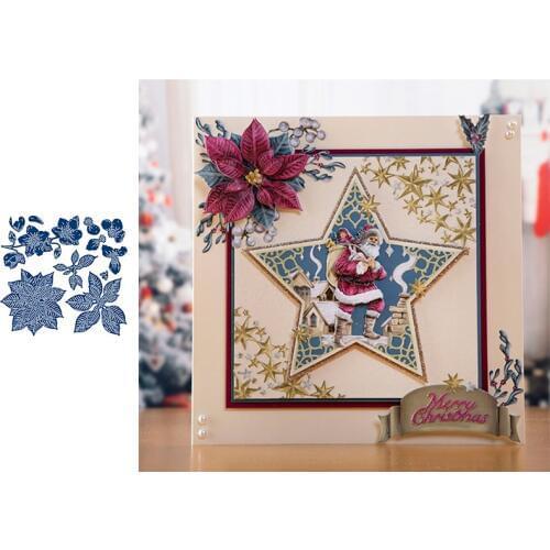 3D Ruby Poinsettia Christmas Metal Cutting Dies Stencils for DIY Scrapbooking Paper Cards Crafts Embossing Diy New 2019 Die Cut