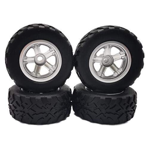 4Pcs Rubber Tires Wheel Upgrade for WPL D12 1/10 RC Truck Car Parts