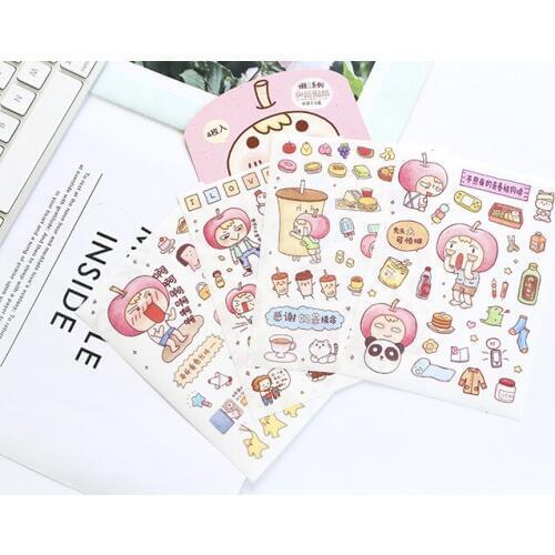 4pcs Lovely paper stickers diy decoration Diary Book Planner sticker for album scrapbooking Decoration papeleria sale