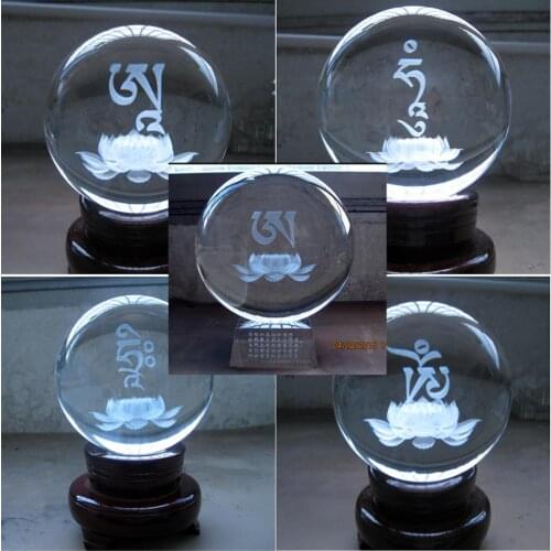 5PCS Wholesale Buddhist supplies HOME Altar buddha bless Efficacious Mantra Om Mani Padme Hum Crystal ball protective talisman