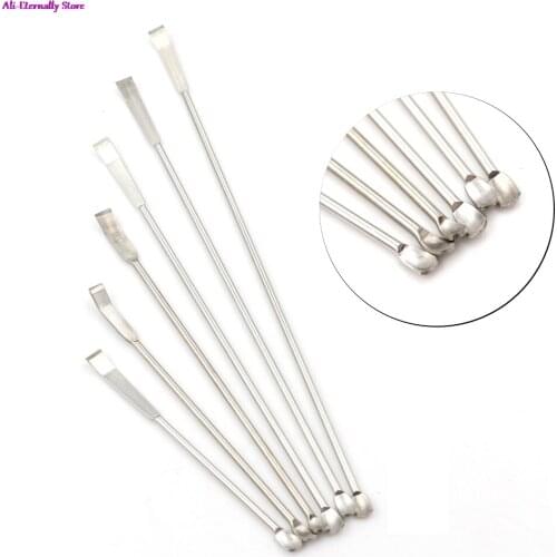 6 Styles 304 Stainless Steel Micro Medicine Spoon Spatula Scraper Spoon Laboratory Equipment 10cm-22cm