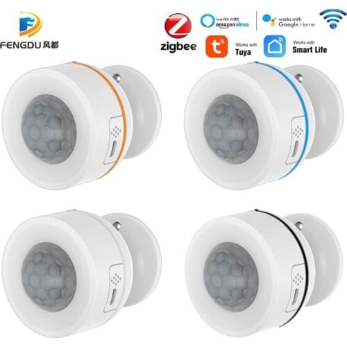 Tuya Powered ZigBee PIR Motion Sensor Built-in Temperature Humidity Sensor Smart Life App Work With Alexa Google Home