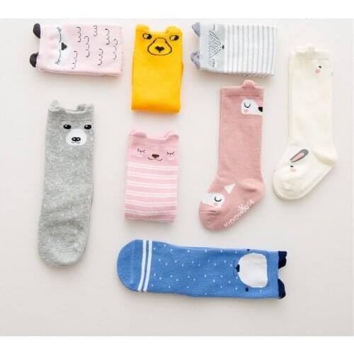 Kids Pantyhose Cotton Child Socks Baby Kids Sock Anti-slip Girls Toddler Knee High Stockings Tights Cats Cartoon Sock