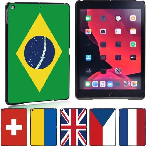 For Apple Ipad 8 2020 8th Generation Anti-fall National Flag Printing Hard Shell Plastic Tablet Case + Free Stylus