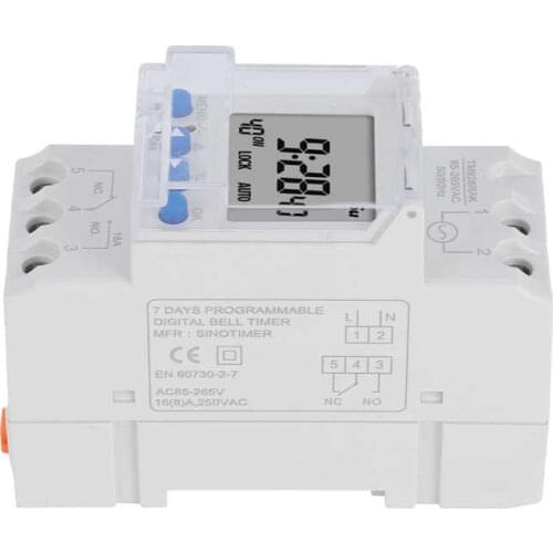 Electronic Timer Switch Programmable Smart Analog Time Din Rail Mounting 85-265V 16A