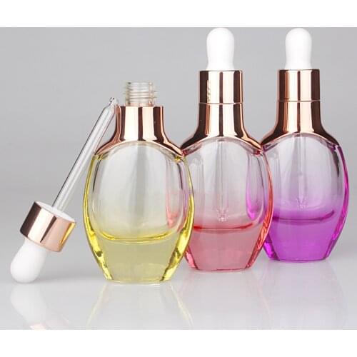 30ml Tubes Dropper Bottle Aromatherapy Liquid for Essential Travel Colourful Rose Gold Massage Oil Pipette Refillable Bottles