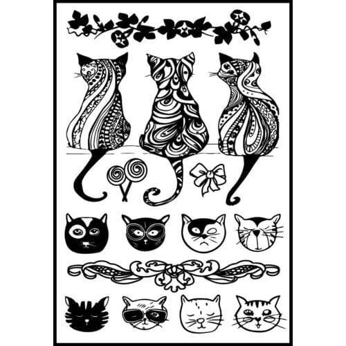 Hot selling cat alphabet transparent clear stamp / silicone seal roller stamp DIY scrapbook album / card production
