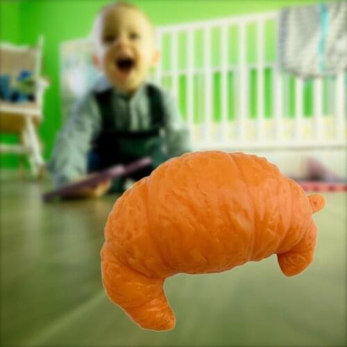 77HD Creative Real-Like Croissant Squishy Toy Stress Reliever Anxiety Simulation Bread for Home Kitchen Party Decoration