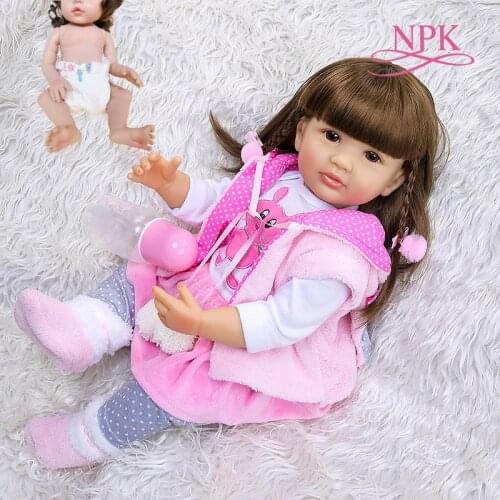 55CM new full body slicone like real soft touch reborn baby girl bebe doll reborn Bath toy