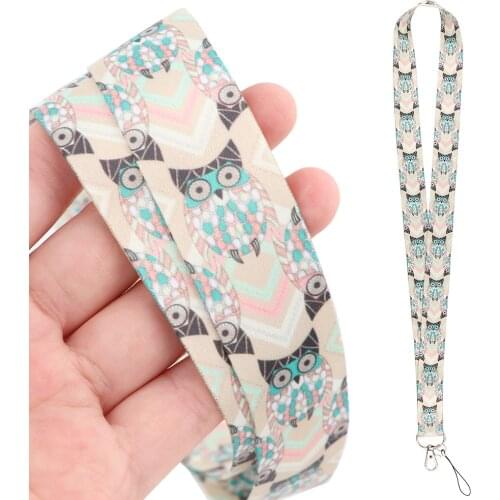 DZ2295 Cute owl Lanyard for Key Neck Strap lanyard Card ID Badge Holder Key Chain Key Holder Hang Rope Keyrings Accessories