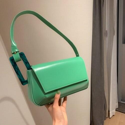 Fashion Shoulder Bag Women Solid Color Office Small Baguette Bag Famous Brand PU Leather Crossbody Bags 2020 New Ladies Handbag