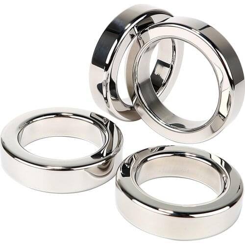 IKOKY Metal Cock Ring Penis Ring Stainless Steel 8mm Thickness Male Chastity Device Delay Ejaculation Sex Toys for Men Male