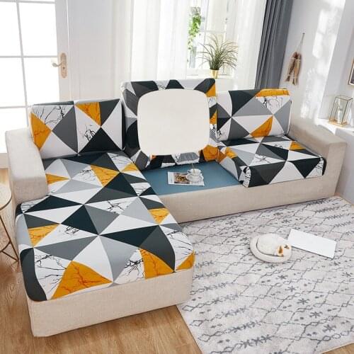 Furniture Protector Floral Printing Sofa Seat Cushion Cover Corner Sofa Slipcover Elastic Couch Cover Chair Cover 1/2/3/4 Seat