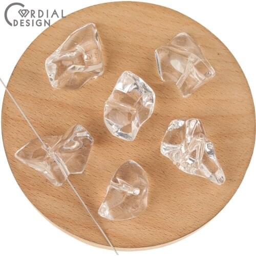 Cordial Design 19*29MM 110Pcs Clear Acrylic Beads/Jewelry Accessories/Irregular Shape/Earring Findings/Hand Made/DIY Beads