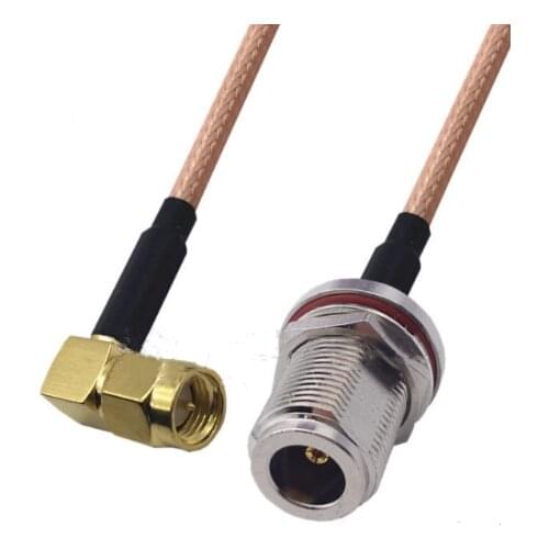 SMA Male Right Angle to N Female Bulkhead Connector Pigtail Jumper RG316 Cable 50 ohm