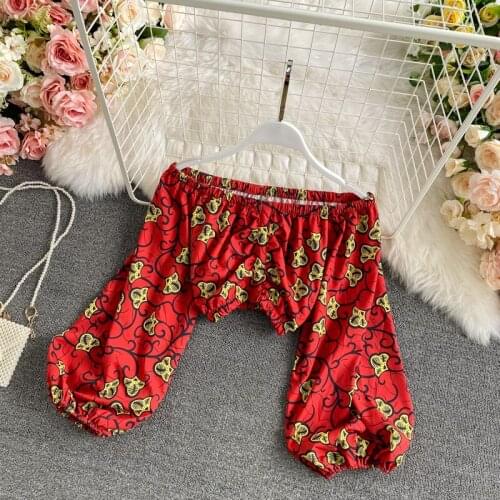 Sexy Slash Neck Off-the Shoulder Lantern Sleeve Women Shirt Fashion Slim Cropped Female Tops Long Sleeve Folds Wild Women Tops