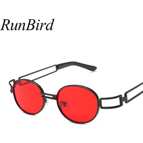 Steampunk Sunglasses Clear Lens Glasses Gothic Red Vintage Round Glasses Men Women Luxury Brand Designer Eyewear UV400 1483R