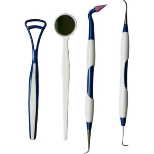 Dental Tool Explorer Probe Plier Plastic Handle Stainless Steel Teeth Clean Tools Sets Clean The Mouth Tooth