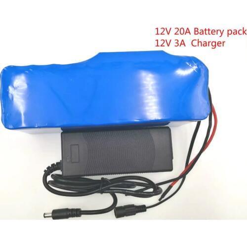 VariCore 12V 20Ah 18650 Lithium Battery Pack 12.6v 20000mAh Capacity Miners Lamp 100 w 800W High power Batteries + 3A charger