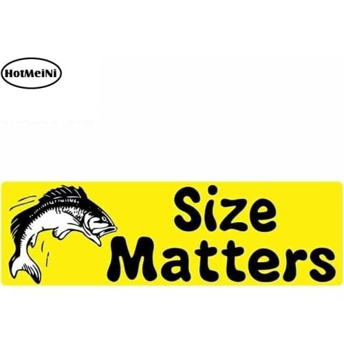 HotMeiNi 13cm x 4cm Funny Car Stickers Engineer Fish Size Matters Street Signs Decals JDM Bumper Windows Windshield Wrap