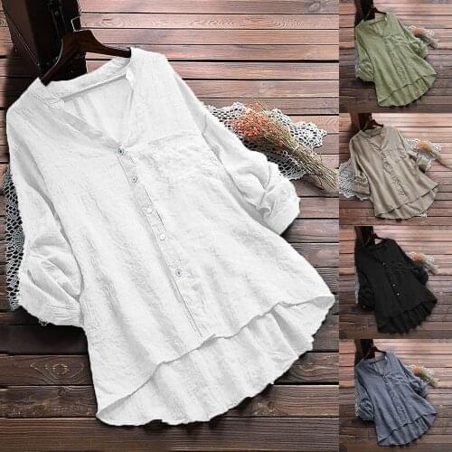 Women V-neck Buttons Shirt Long Sleeve Loose Casual Top Solid Color All-match Soft Comfortable Lovely Girls T-Shirt